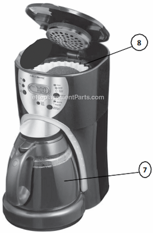 Page A Diagram and Parts List for ISX43-1NP  Mr Coffee Coffee Maker